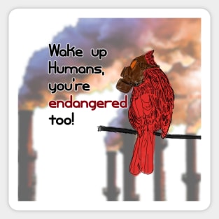 Wake Up Humans, You're Endangered Too! Sticker